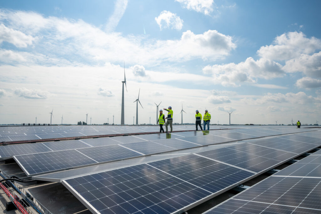 Solar panels on roof